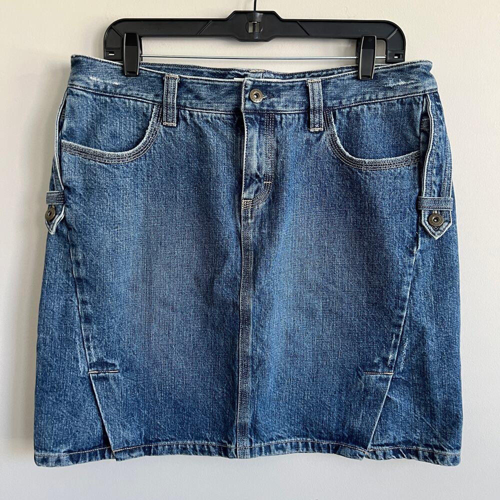 Tommy Hilfiger Vintage Denim Jean Skirt Double Front Vent Detail 12
